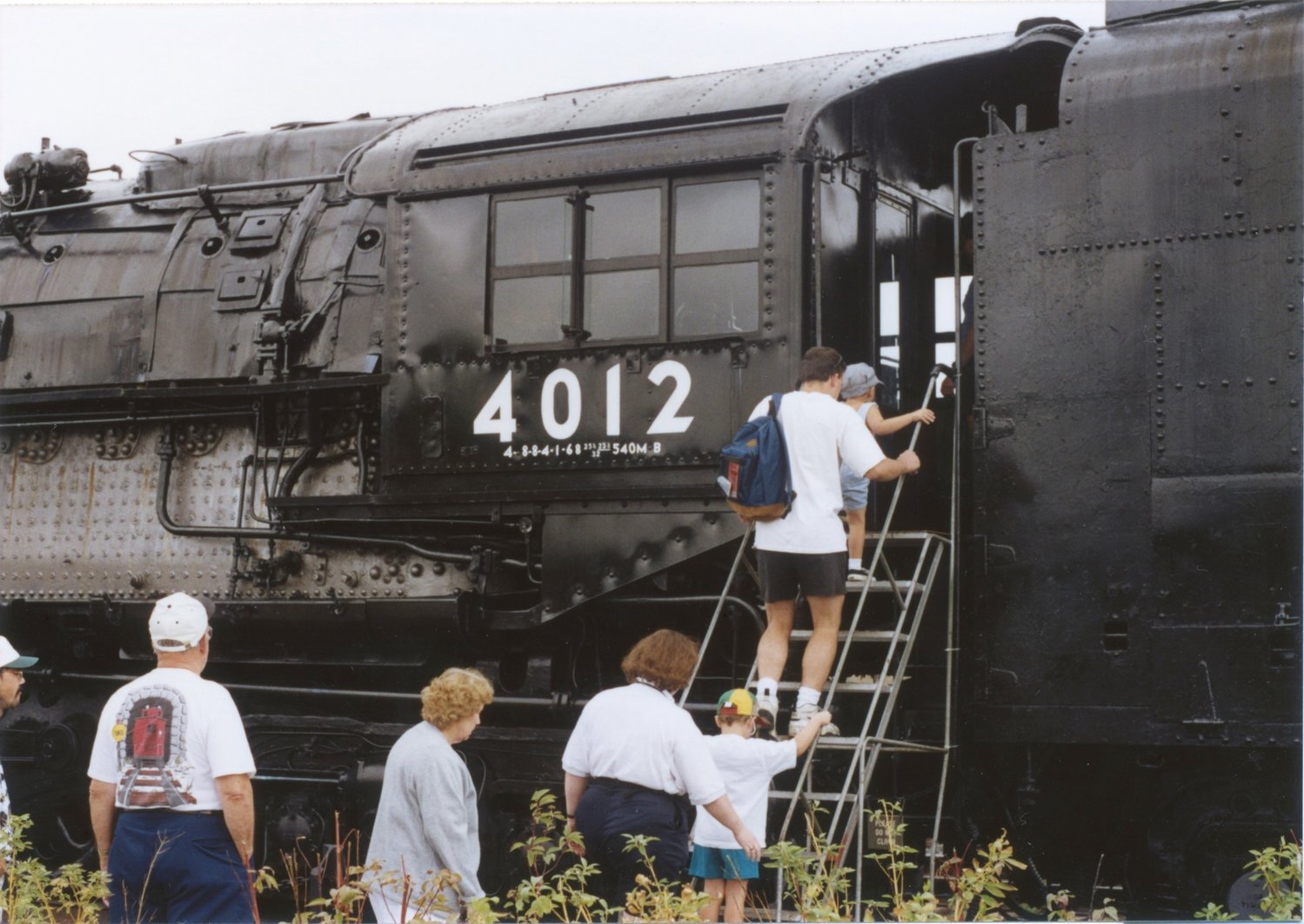 Visitors lined up for a tour of the "Big Boy" cab at Steamtown NHS back in 1997.
